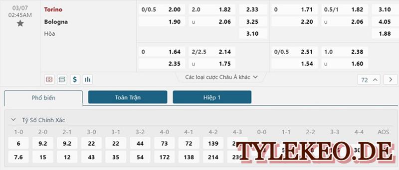 Torino vs Bologna